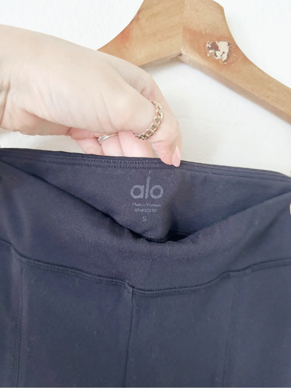 ALO Yoga Women's Black Flared Leggings with front slits small